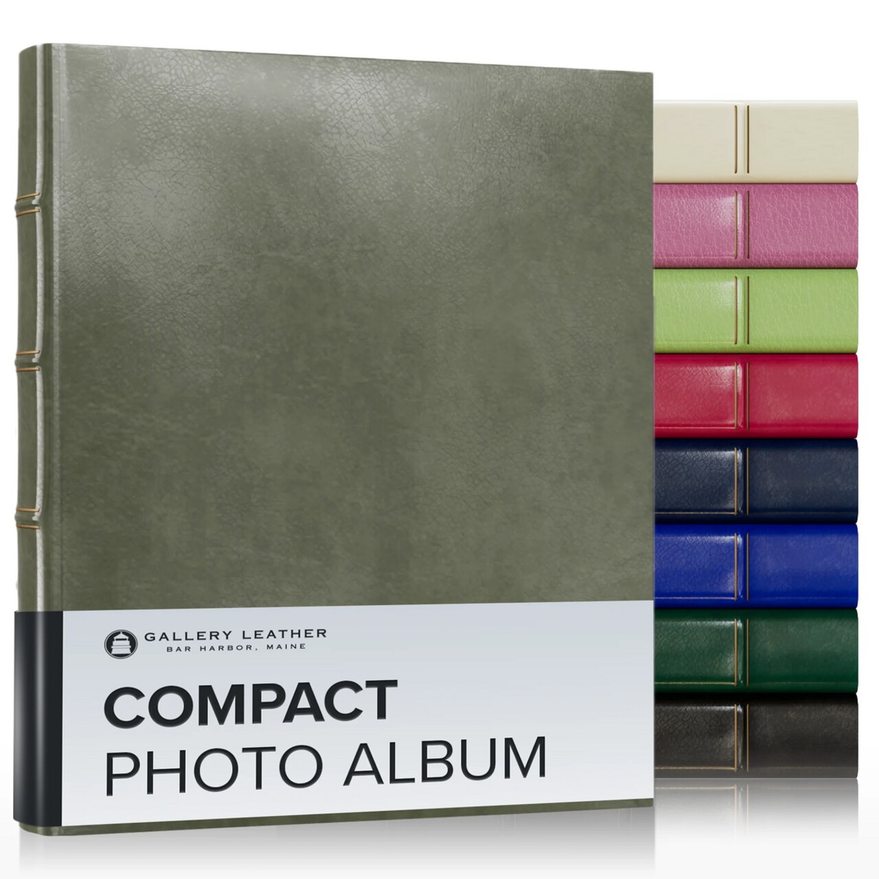 Gallery Leather Compact Photo Album 4x6-3 Ring Binder Photo Album, 60 Pages for 120 Photos, Fillable, Can Fit 4x6 Photos, Handcrafted